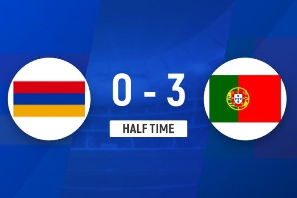 Halftime - Bồ Đào Nha tạm thời 3-0 Armenia Ronaldo 941 trong sự nghiệp của mình, Czelo đã ghi một bàn thắng
